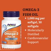 NOW Omega-3 Fish Oil 1000–2000mg | EPA / DHA | 30–500 sg - Heart & Brain Support - Enteric Coated