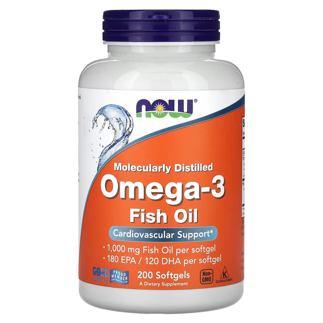 NOW Omega-3 Fish Oil 1000–2000mg | EPA / DHA | 30–500 sg - Heart & Brain Support - Enteric Coated