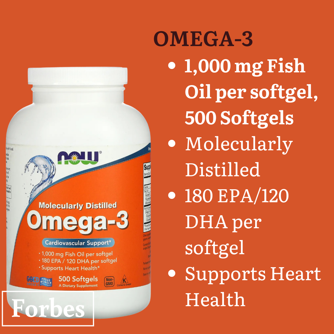 NOW Omega-3 Fish Oil 1000–2000mg | EPA / DHA | 30–500 sg - Heart & Brain Support - Enteric Coated