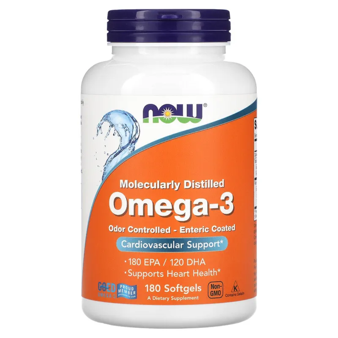 NOW Omega-3 Fish Oil 1000–2000mg | EPA / DHA | 30–500 sg - Heart & Brain Support - Enteric Coated