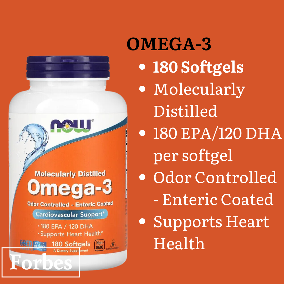 NOW Omega-3 Fish Oil 1000–2000mg | EPA / DHA | 30–500 sg - Heart & Brain Support - Enteric Coated