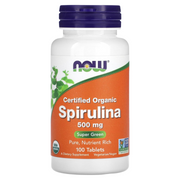 NOW Foods Organic Spirulina 500mg 100/200 Tablets & Organic Spirulina 1000 mg 120/240 Tablets