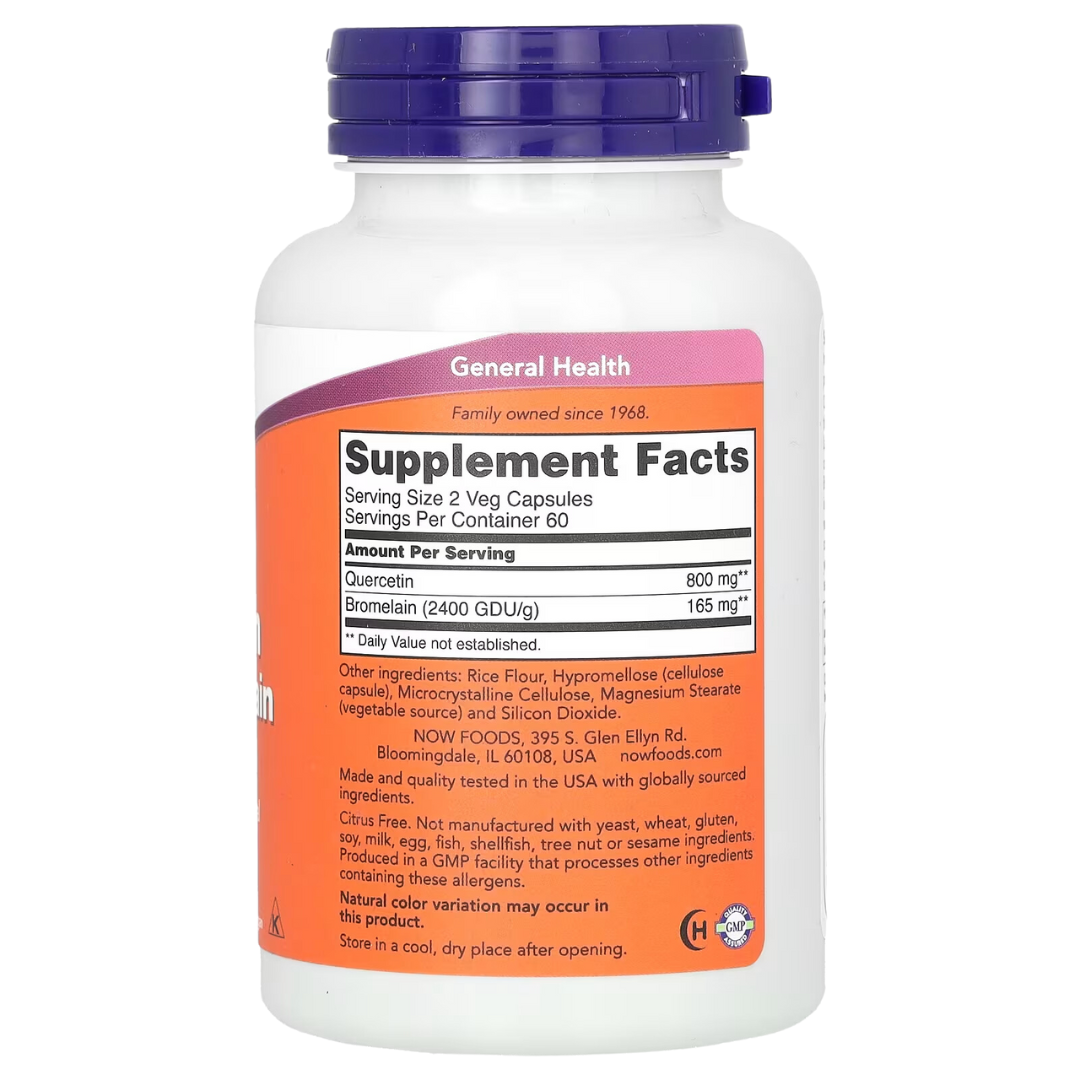 Now Foods Quercetin with Bromelain / Quercetin  60/100/120/240 Veg Capsules