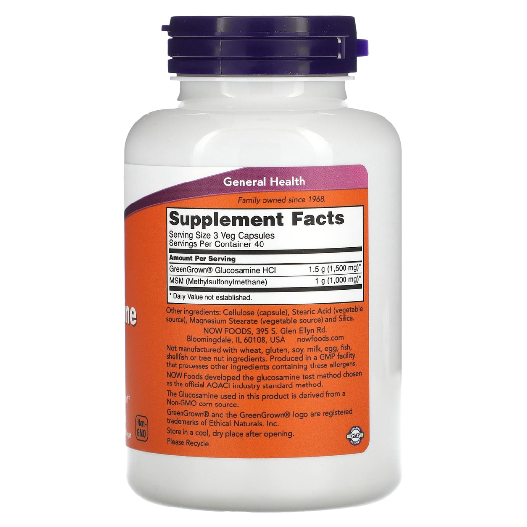 NOW Foods Vegetarian Glucosamine & MSM  90 / 120 Veg Capsules
