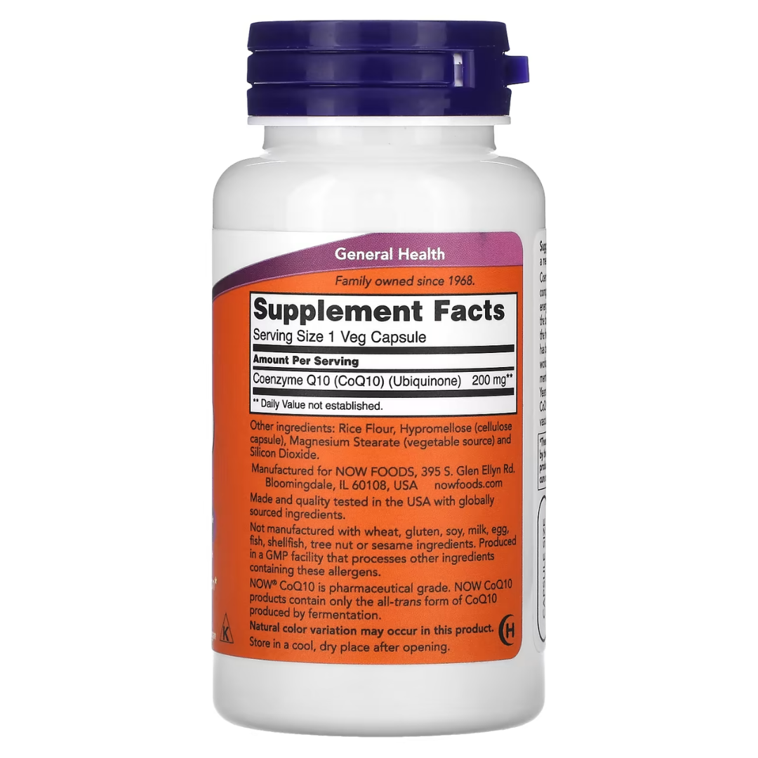 NOW Foods CoQ10 30/50/60/100/150/200 mg 30/60/100/120/180/240 Veg Capsules