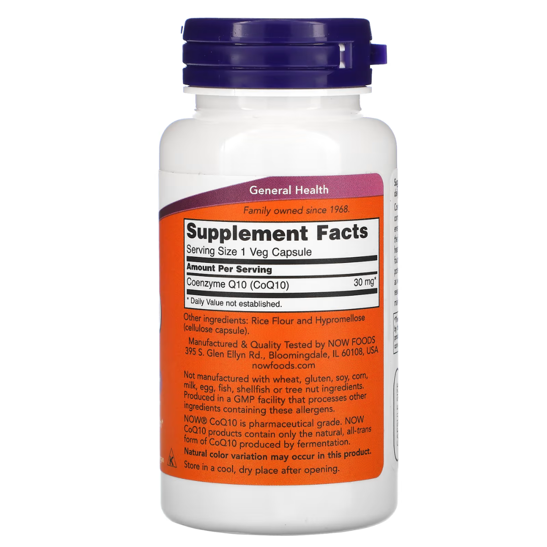 NOW Foods CoQ10 30/50/60/100/150/200 mg 30/60/100/120/180/240 Veg Capsules