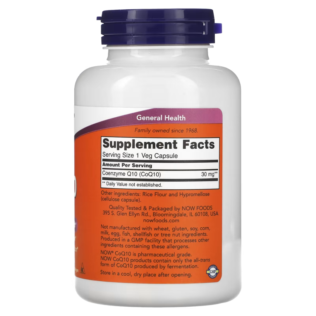 NOW Foods CoQ10 30/50/60/100/150/200 mg 30/60/100/120/180/240 Veg Capsules