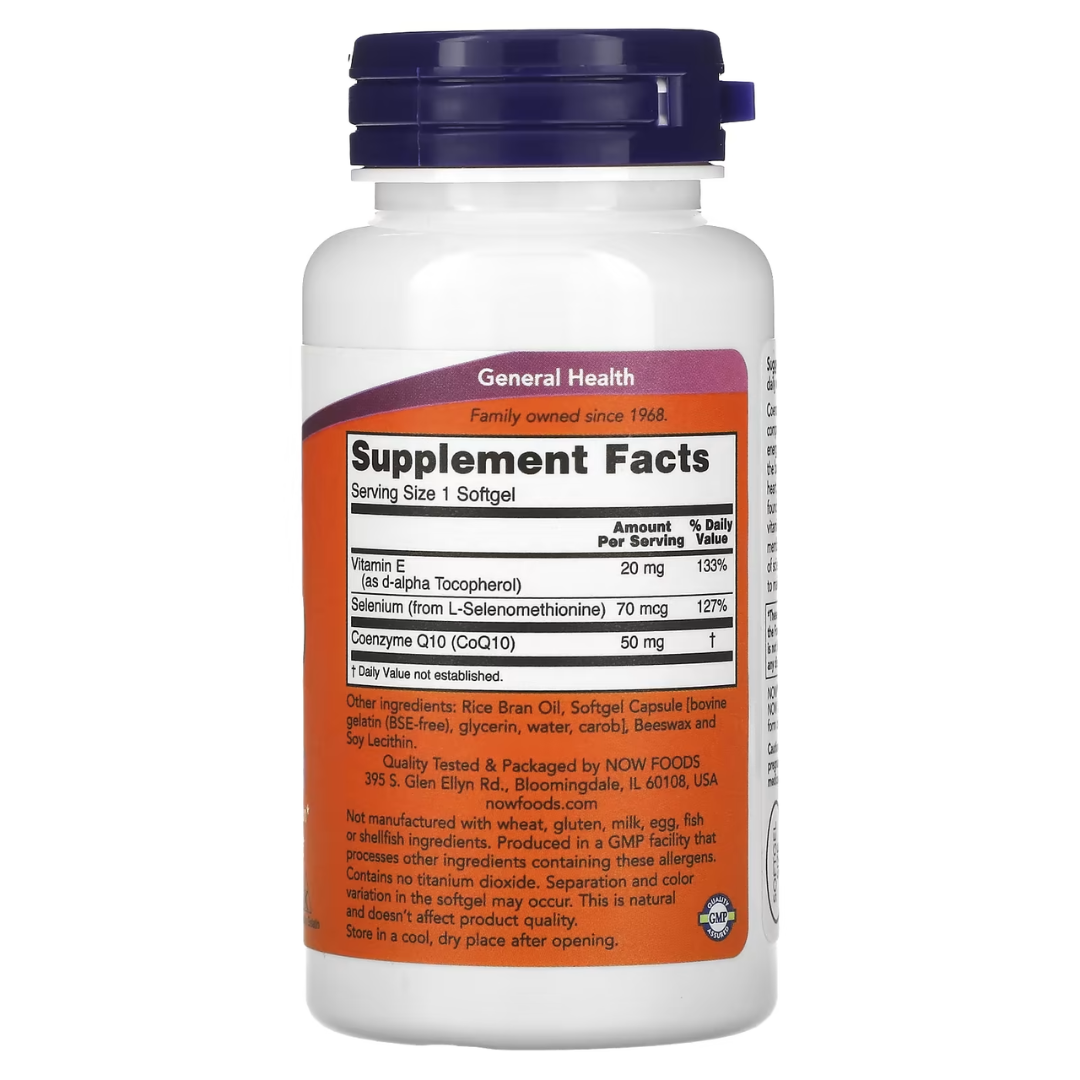 NOW Foods CoQ10 30/50/60/100/150/200 mg 30/60/100/120/180/240 Veg Capsules