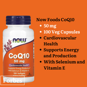 NOW Foods CoQ10 30/50/60/100/150/200 mg 30/60/100/120/180/240 Veg Capsules