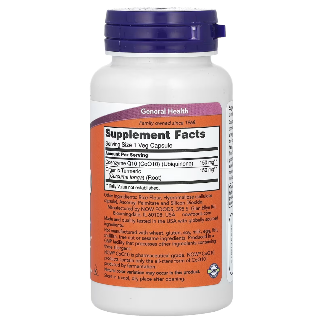 NOW Foods CoQ10 30/50/60/100/150/200 mg 30/60/100/120/180/240 Veg Capsules