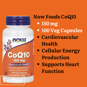 NOW Foods CoQ10 30/50/60/100/150/200 mg 30/60/100/120/180/240 Veg Capsules
