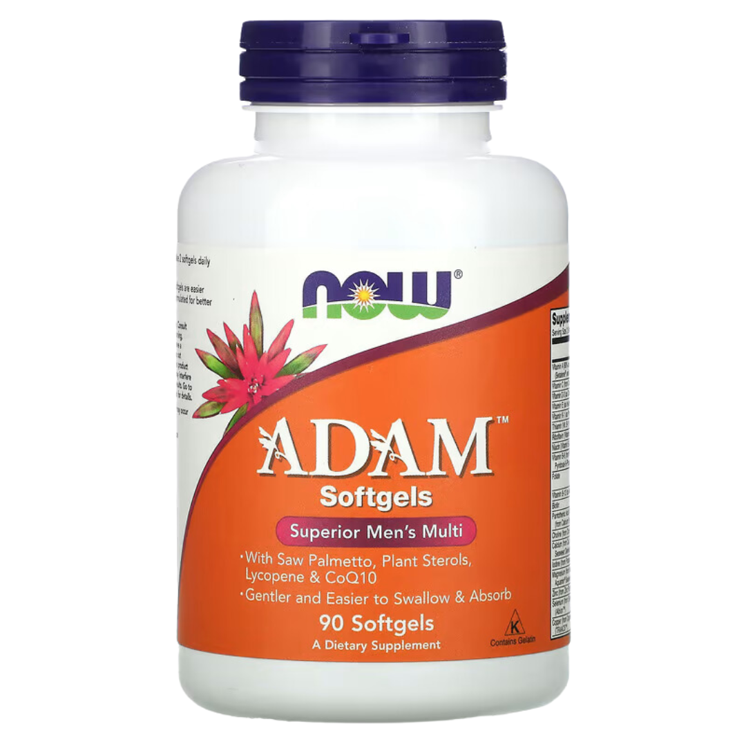 NOW Foods ADAM™ Superior Men's Multi 90 / 180 Softgels EVE Superior Women's Multi 180 Softgels