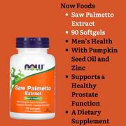 NOW Foods Saw Palmetto Extract / Clinical Strength Prostate Men's Health 550 mg 320 mg 90/250 Veggie Softgels / Prostate Support 90 Softgels