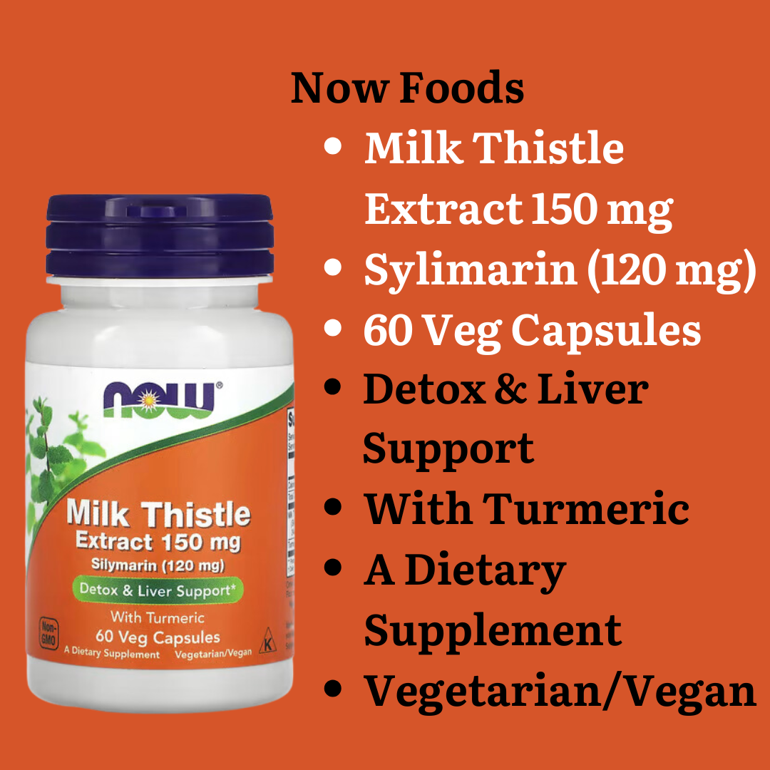 Now Foods Double Strength Silymarin Milk Thistle 300 mg 200 / 100Veg Capsules / Milk Thistle Extract with Turmeric 150 mg 60 Veg Capsules