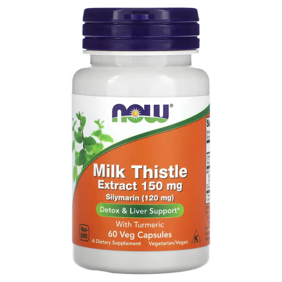 Now Foods Double Strength Silymarin Milk Thistle 300 mg 200 / 100Veg Capsules / Milk Thistle Extract with Turmeric 150 mg 60 Veg Capsules