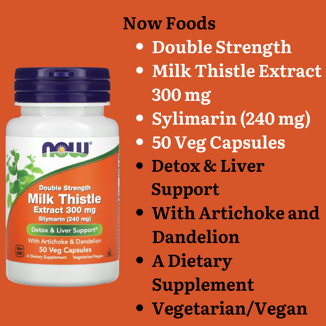 Now Foods Double Strength Silymarin Milk Thistle 300 mg 200 / 100Veg Capsules / Milk Thistle Extract with Turmeric 150 mg 60 Veg Capsules