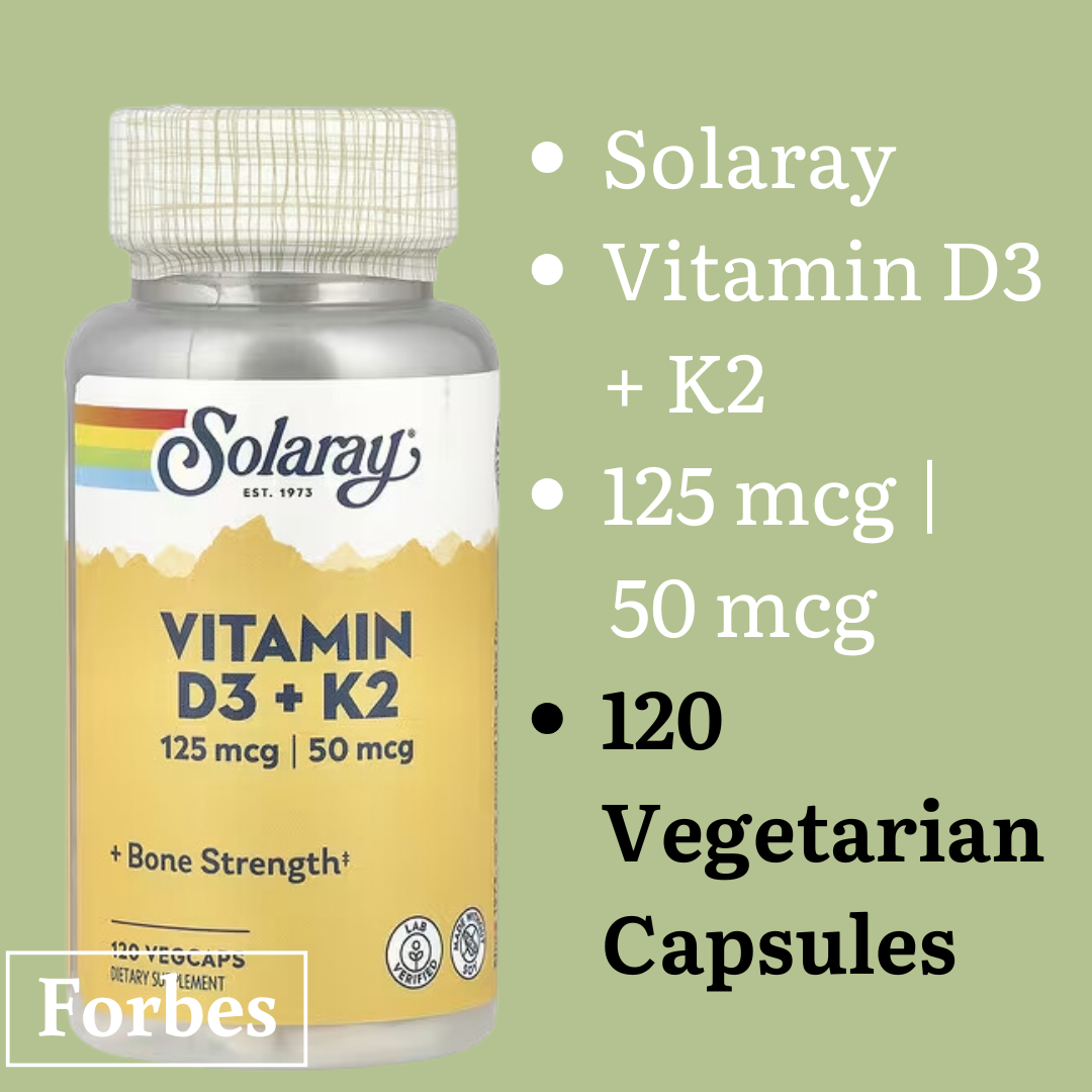 Solaray Vitamin D3 + K2 120 / 60 Veg Caps