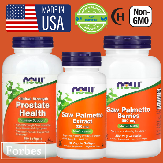 NOW Foods Saw Palmetto Extract / Clinical Strength Prostate Men's Health 550 mg 320 mg 90/250 Veggie Softgels / Prostate Support 90 Softgels