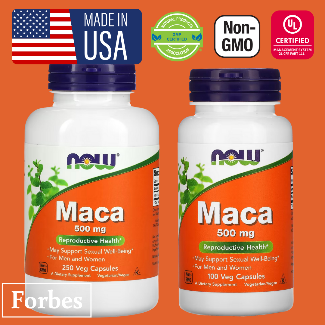 Now Foods Maca 500 mg 250 / 100 Veg Capsules (250 Veg Capsules Exp 10-2026 , 100 Veg Capsules