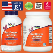 NOW Foods Sunflower Lecithin Pure Powder 1 lb 454 g / 1200 mg 200 Softgels
