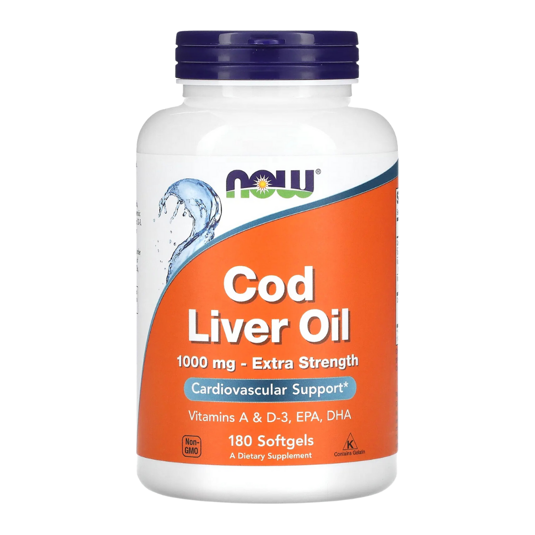 NOW Foods Cod Liver Oil 1,000 mg 90 / 180 Soft gels