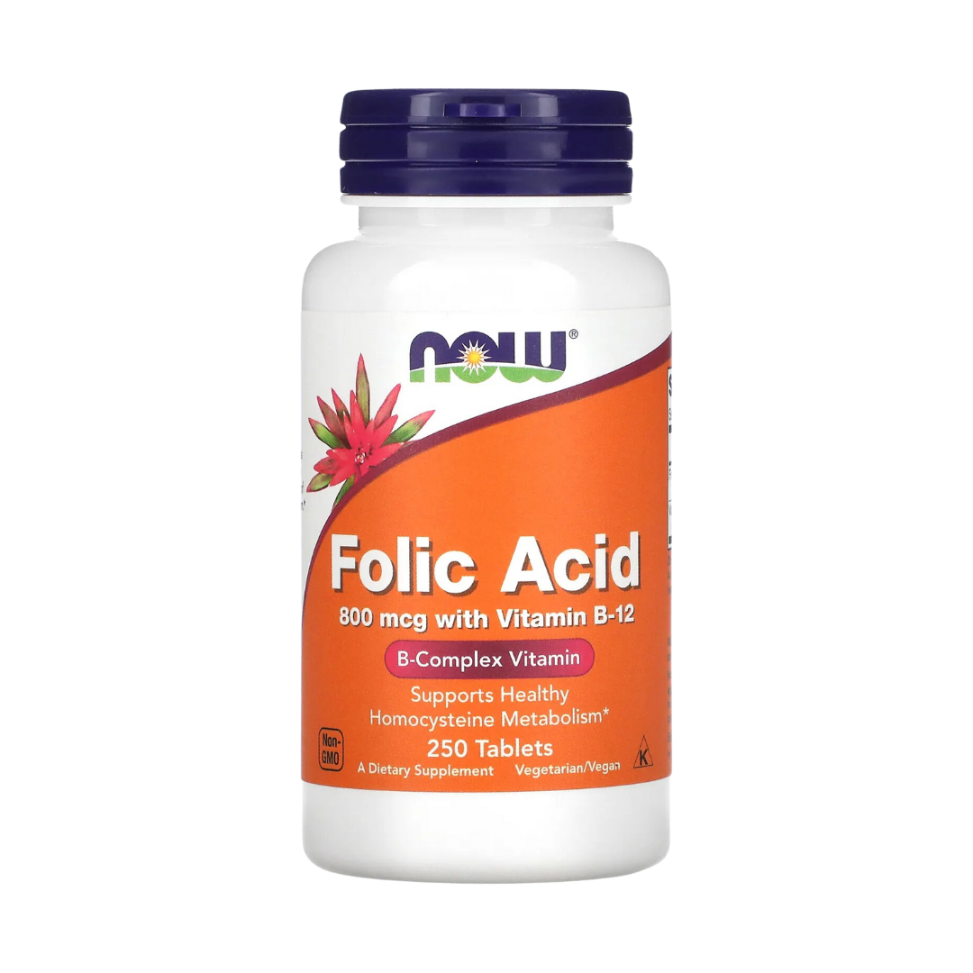 NOW Foods Folic Acid 800 mcg 250 Tablets