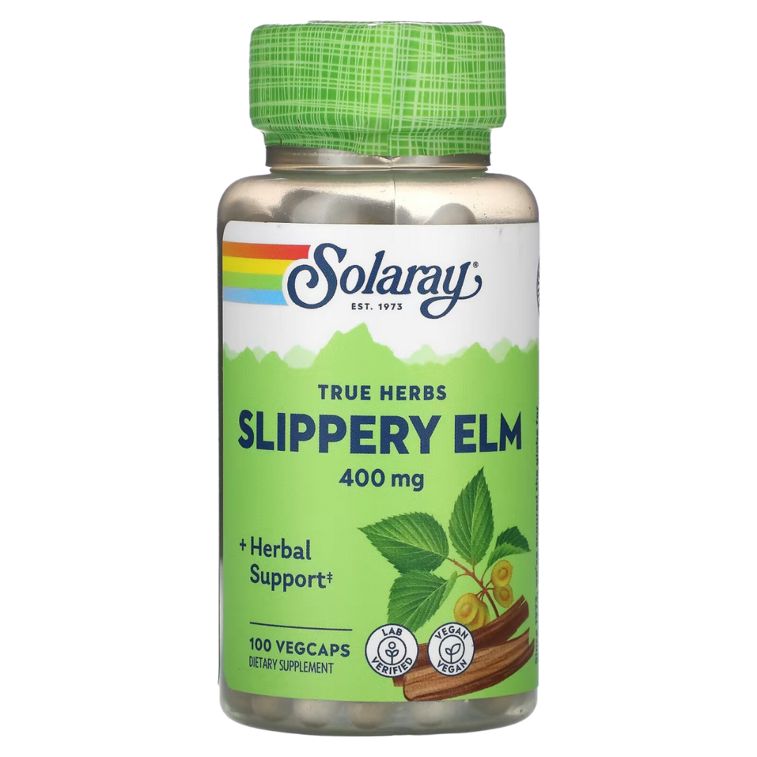 Solaray Slippery Elm 400 mg 100 VegCaps NEW STOCKS Exp 4-2027