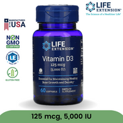 Life Extension Vitamin D3 USA Variant 1000 2000 5000 7000 IU Softgels Liquid Supplement