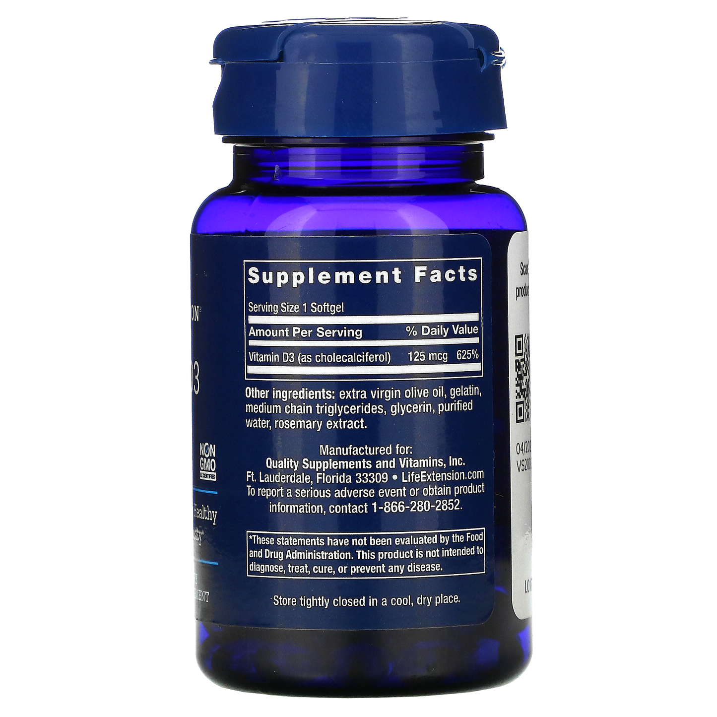 Life Extension Vitamin D3 USA Variant 1000 2000 5000 7000 IU Softgels Liquid Supplement