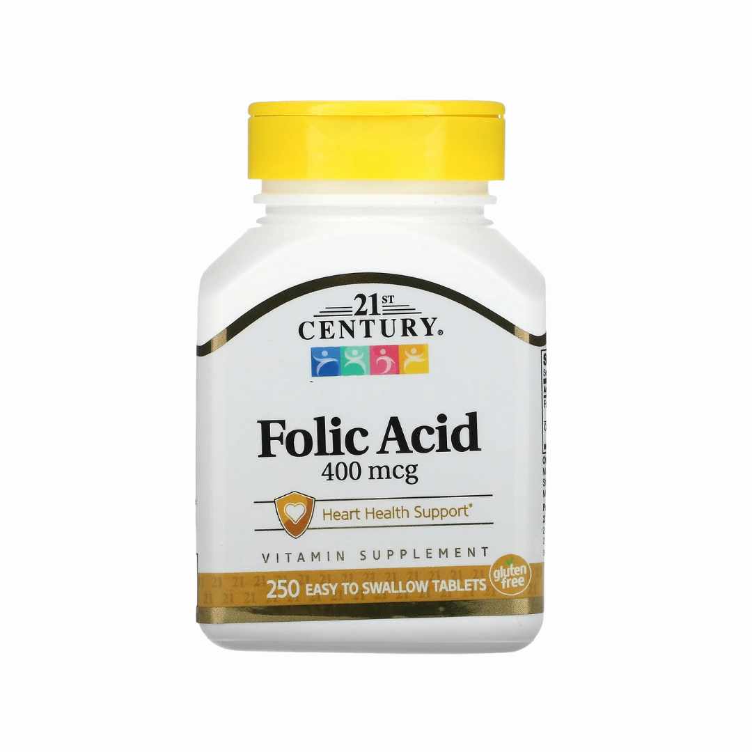 21st Century Folic Acid 400 mcg 250 Easy to Swallow Tablets